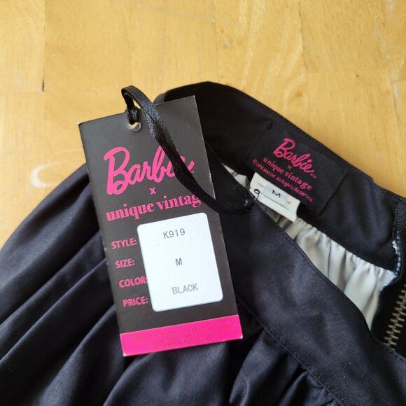 NWT Unique Vintage Barbie Border Print Skirt Cotton Sateen - Picture 4 of 5